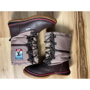 Pajar Canada Grip Low Waterproof Women Brown Nylon Winter Snow Boots Size 8-8.5